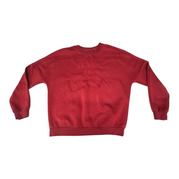 Waggle Sweatshirt Men's L Red Hazards and Drop Zones Performance Golfing Crew - Picture 1 of 6